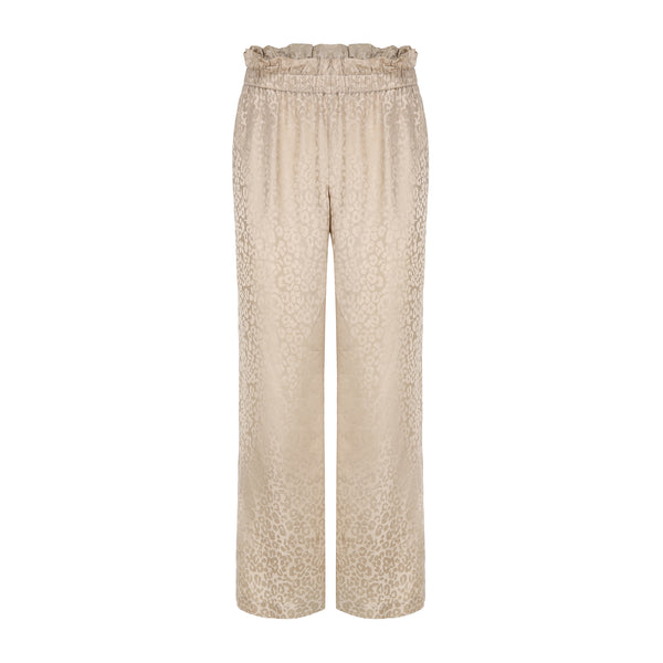 SS Silk Pants in Gold Jacquard